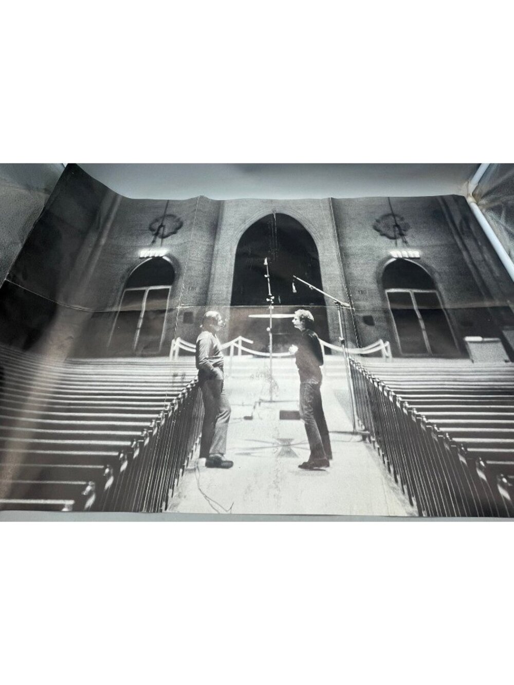 Poster church seats men vintage 22x33" black white READ